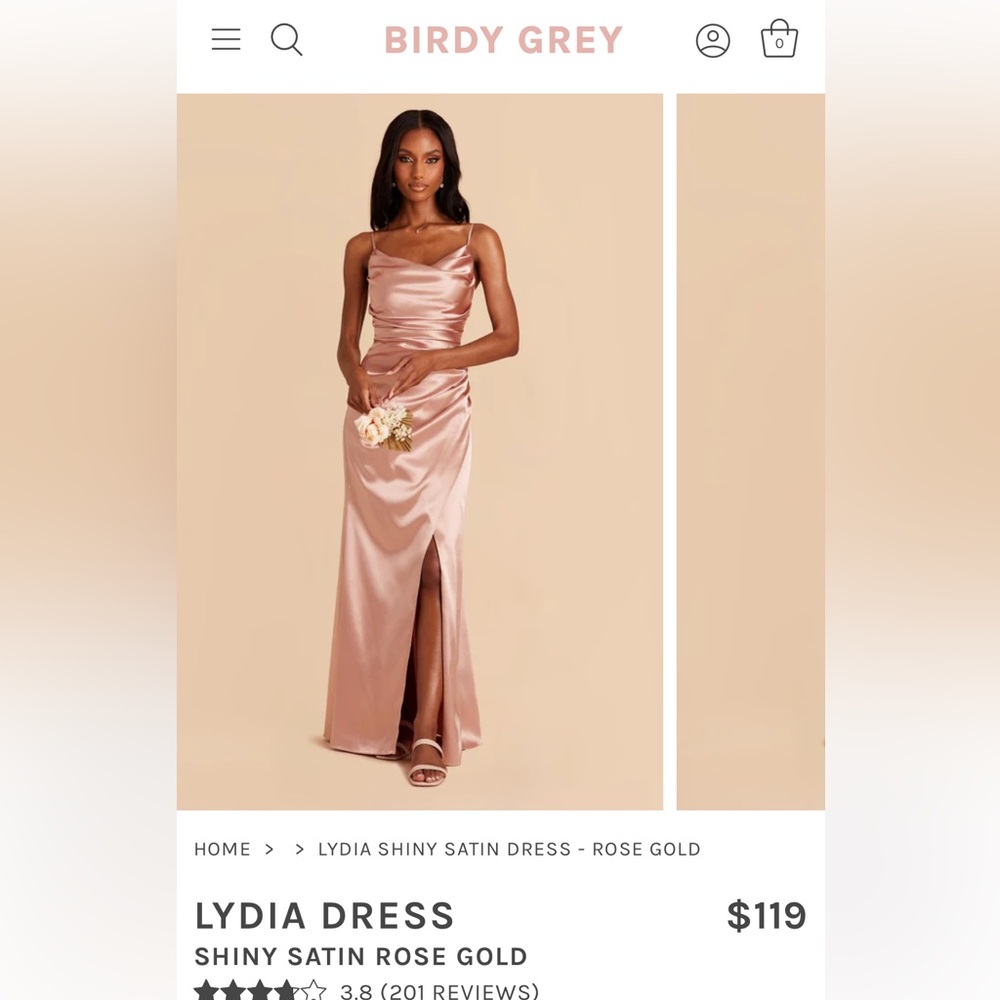 Rose gold long dress, for bridesmaids, weddings, formal events.